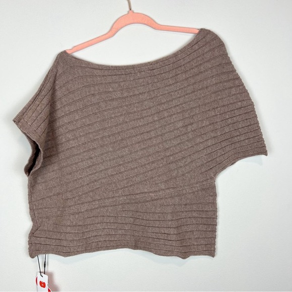 Cider Brown Stretch Knit Asymmetrical Sweater Top – Size 2X - Picture 7 of 8